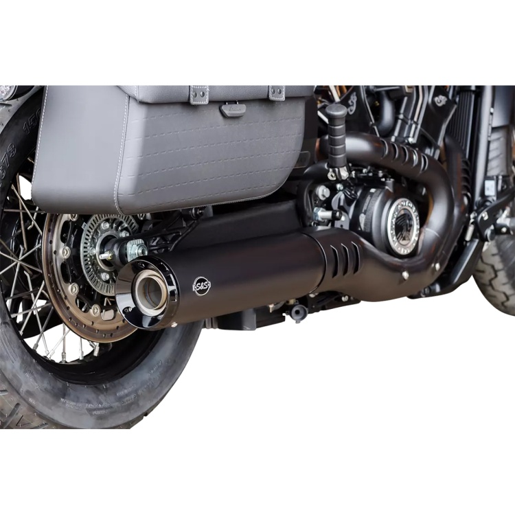 S&S Cycle 'Grand National' slip-on exhaust silencer (black) for 1250cc Indian Scout