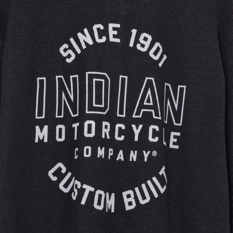 Indian Motorcycle 'Custom Built' Henley long-sleeve t-shirt - black