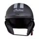 Indian Motorcycle Half Helmet with Gray Stripe - Black