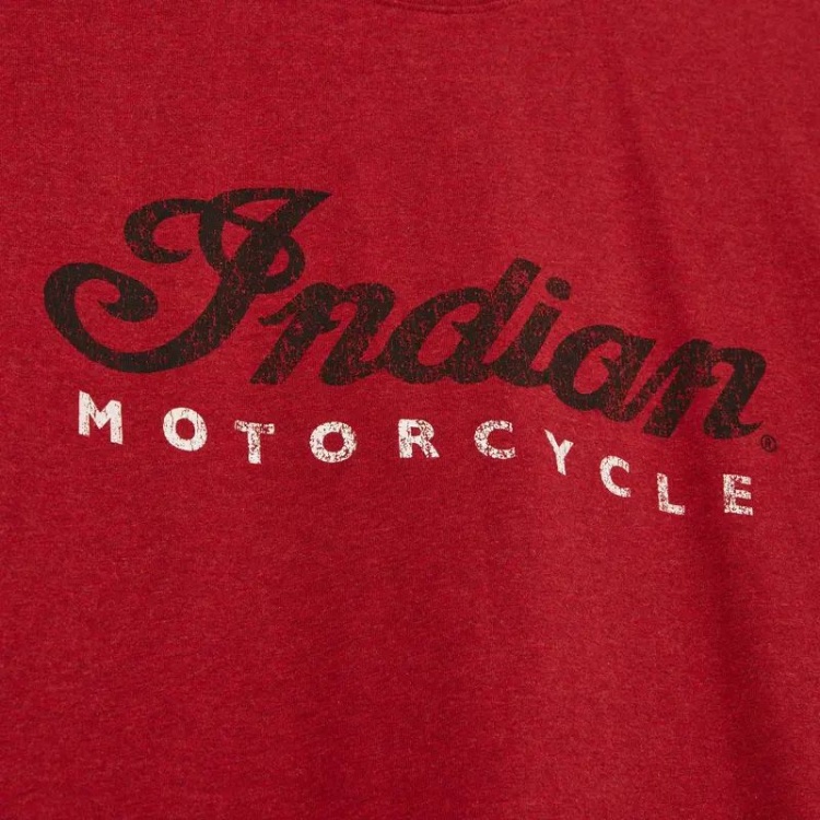 Indian Motorcycle Red Marl Script Logo T-Shirt