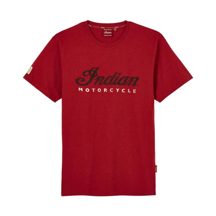 Indian Motorcycle Red Marl Script Logo T-Shirt