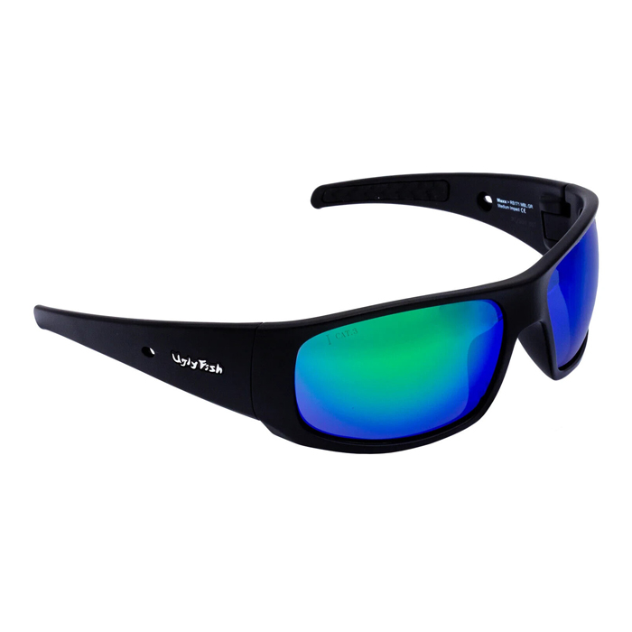 Ugly Fish RS171 Maxx Multi Functional Riding Sunglasses - Matt Black Frame  and Green Revo Lens - Moore Speed Racing