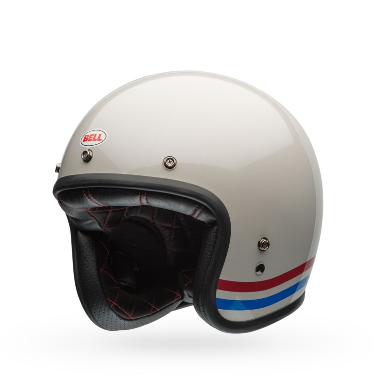 Bell Custom 500 Stripes Pearl White Helmet