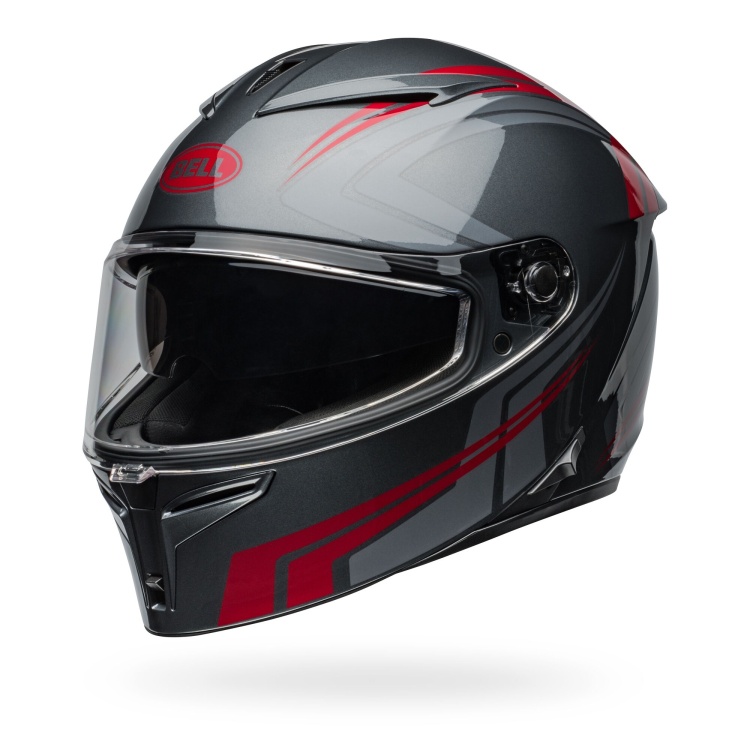 Bell Lithium Jetstream Gloss Gray/Candy Red Helmet