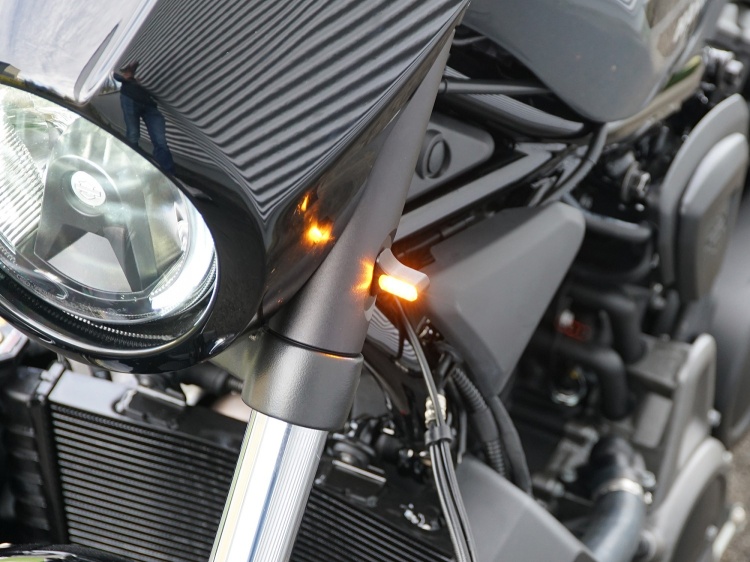 Wunderkind Front Fork Pipes Covers 41,5 mm Incl. LED-mini-indicators For Harley Davidson Models