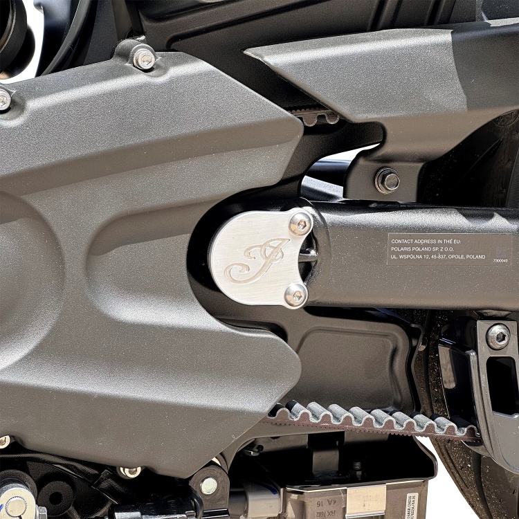 Indian Scout swing-arm bolt cover