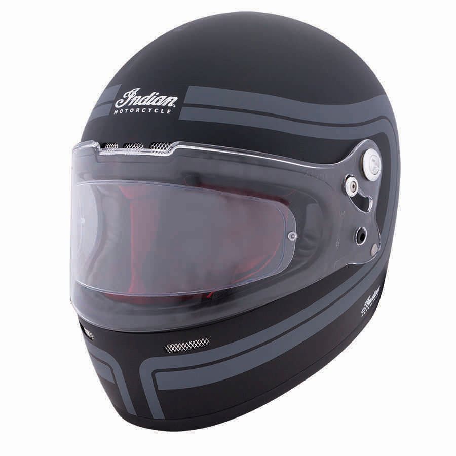 Indian Motorcycle Full Face Retro Helmet with Matte Stripes - Moore
