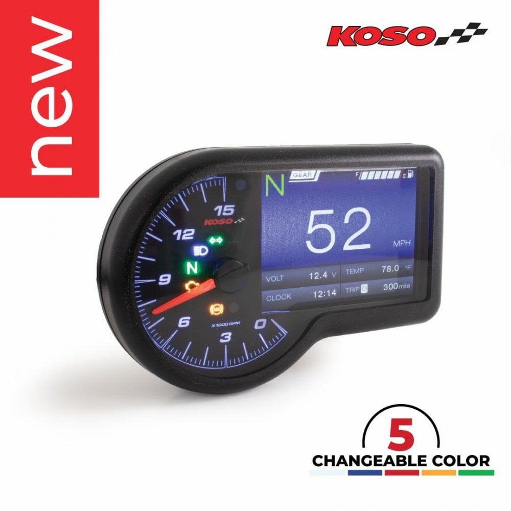 KOSO RX-3 TFT multifunction gauge with speed sensor - Moore Speed Racing