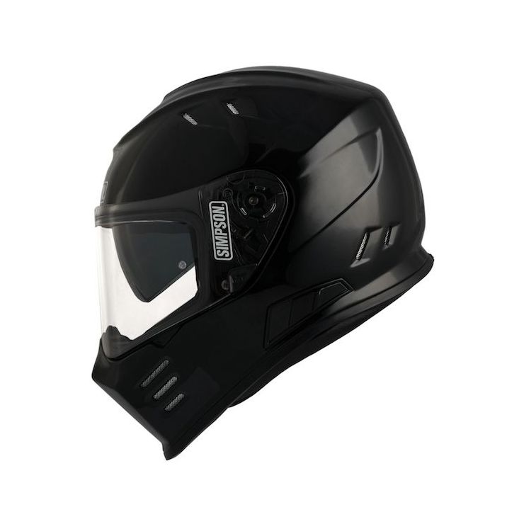 Simpson Venom ECE Motorcycle Crash Helmet Gloss Black - Moore Speed Racing